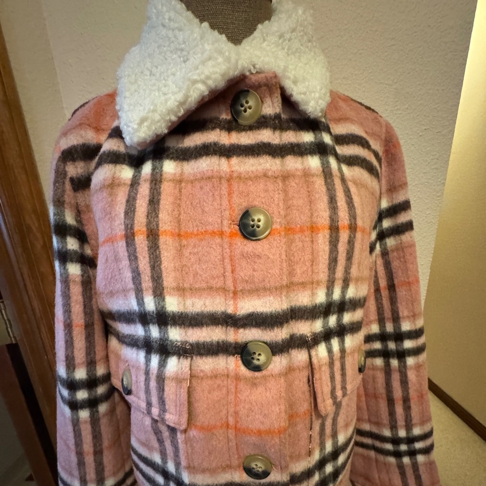 Sundance Burberry Style Pink Plaid Jacket-NWT - Picture 4 of 8